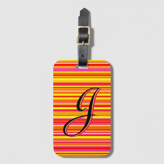 Etiqueta Para Maletas Stripe personalizado (Anverso vertical)