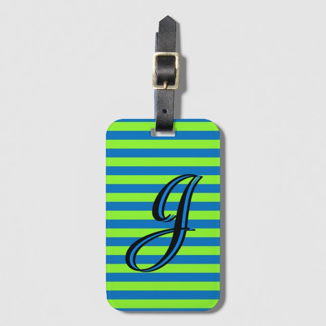 Etiqueta Para Maletas Stripe personalizado (Anverso vertical)