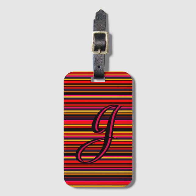 Etiqueta Para Maletas Stripe personalizado (Anverso vertical)