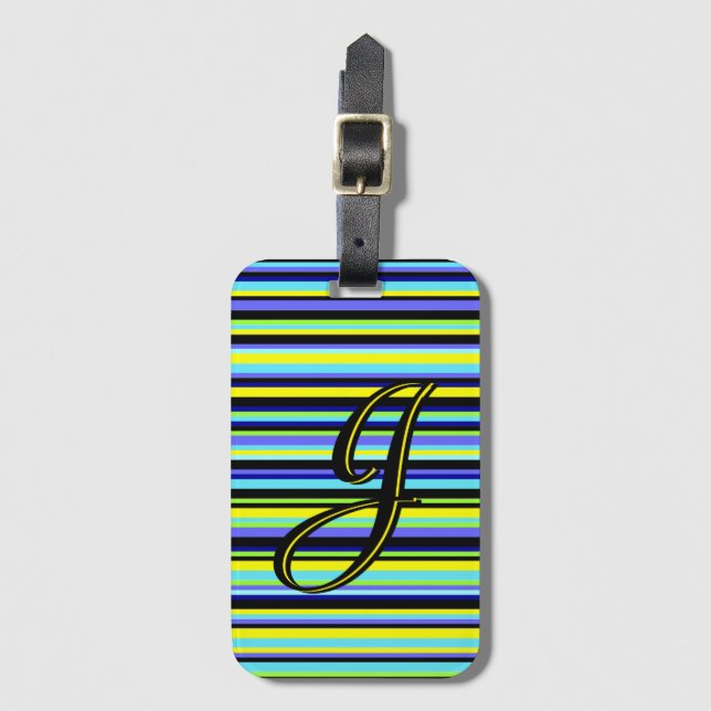 Etiqueta Para Maletas Stripe personalizado (Anverso vertical)