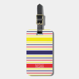 Etiqueta Para Maletas Stripes Colorful Modern Travel Personalizado
