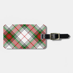 Etiqueta Para Maletas Stuart / Stewart tartan blanco rojo platillo verde