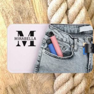 Etiqueta Para Maletas Stylish denim jeans retro beach