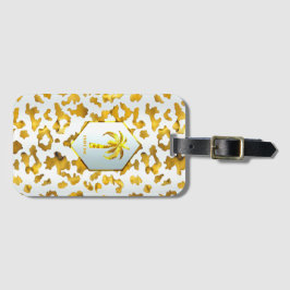 Etiqueta Para Maletas Stylish Safari Chic Gold Leopard Print