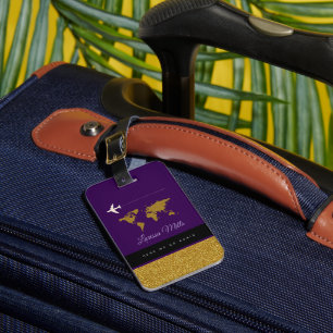 Etiqueta Para Maletas Su Moda moderna Viaja morado