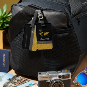 Etiqueta Para Maletas Su Moda moderna viaja negro
