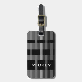 Etiqueta Para Maletas Su nombre y franjas de tejido modernas