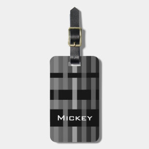 Etiqueta Para Maletas Su nombre y franjas de tejido modernas