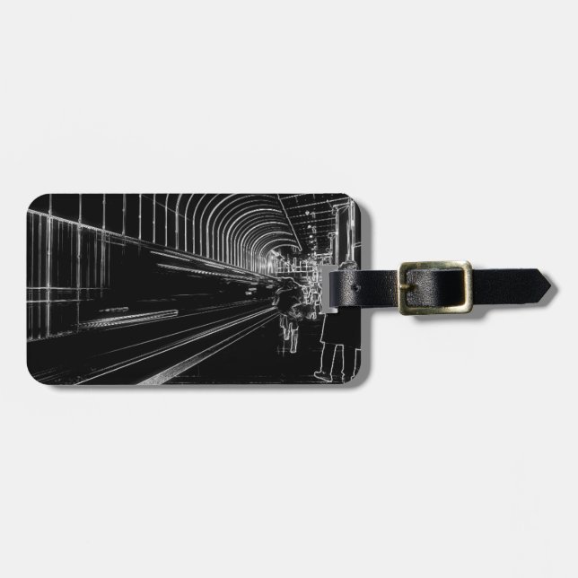 Etiqueta Para Maletas Subterráneo oscuro (Frente Horizontal)