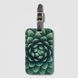 Etiqueta Para Maletas Succulent verde y blanco