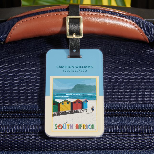 Etiqueta Para Maletas Sudáfrica | Playa de Muizenberg (Anverso In situ 2)