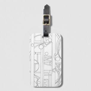 Etiqueta Para Maletas Sueño del arquitecto - Geométrico moderno en blanc