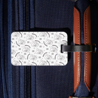 Etiqueta Para Maletas Sueños acuarios: Patrón conejito Zodiac III