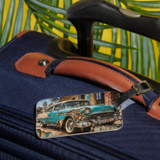 Etiqueta Para Maletas Sueños de La Habana, Cromo Oxidado
