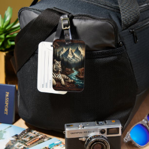 Etiqueta Para Maletas Sueños de tigres blancos en las montañas