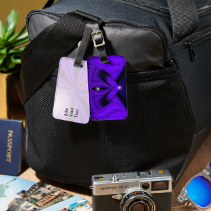 Etiqueta Para Maletas Sueños del arcoiris de flores moradas, dos estrell