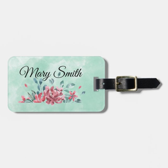 Etiqueta Para Maletas Sueños florales de la acuarela (Frente Horizontal)