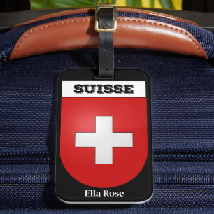 Etiqueta Para Maletas Suisse   Vintage Coat of Arms en Suiza