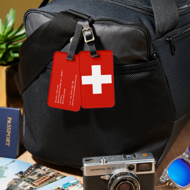 Etiqueta Para Maletas Suiza (Anverso & Reverso)