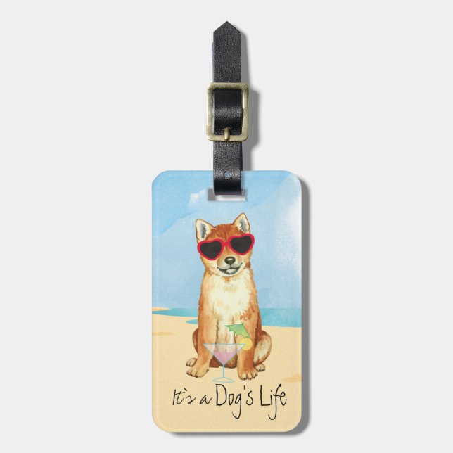 Etiqueta Para Maletas Summer Shiba Inu (Frente Vertical)