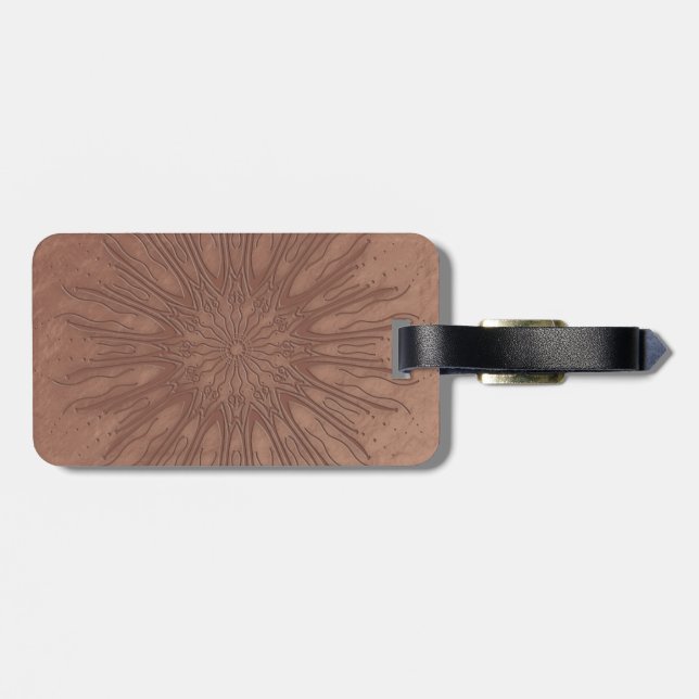 Etiqueta Para Maletas Sunburst boho mandala (Atrás Horizontal)