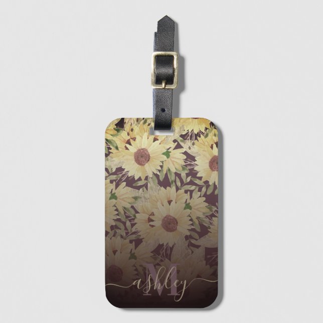 Etiqueta Para Maletas Sunflower (Anverso vertical)