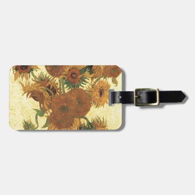 Etiqueta Para Maletas Sunflowers de Van Gogh (Frente Horizontal)