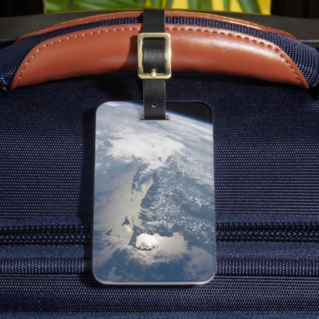 Etiqueta Para Maletas Sunglint En La Costa De Massachusetts. (Anverso In situ 2)