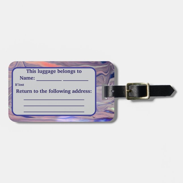 Etiqueta Para Maletas Sunrise Acrylic Pour Inspired (Frente Horizontal)