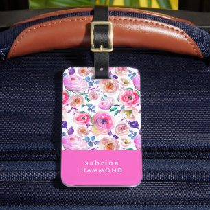 Etiqueta Para Maletas Sunrise Boho Floral Monogrammed