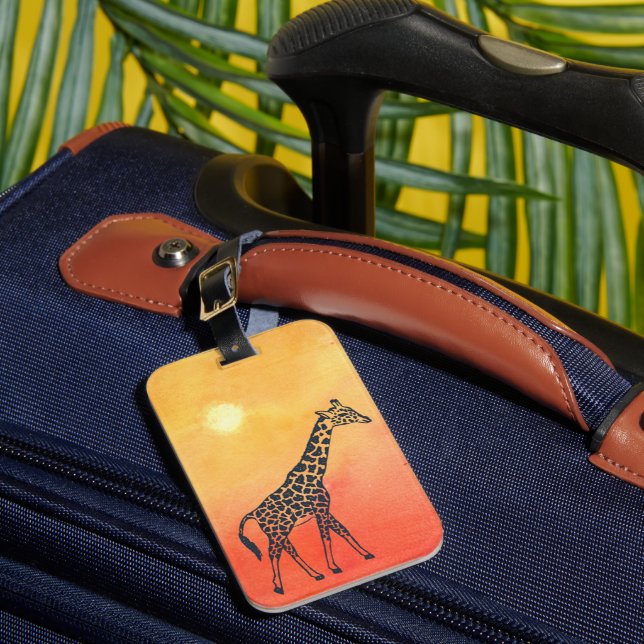 Etiqueta Para Maletas Sunrise Giraffe (Anverso In situ 1)