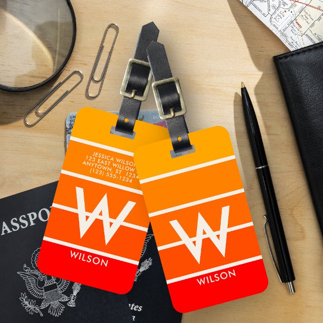 Etiqueta Para Maletas Sunrise Stried Monogram Personal (Subido por el creador)