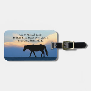 Etiqueta Para Maletas Sunset Beach Horse