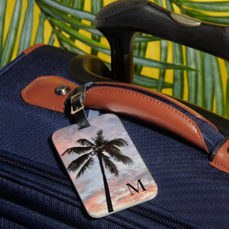 Etiqueta Para Maletas Sunset Chic Palm Tree