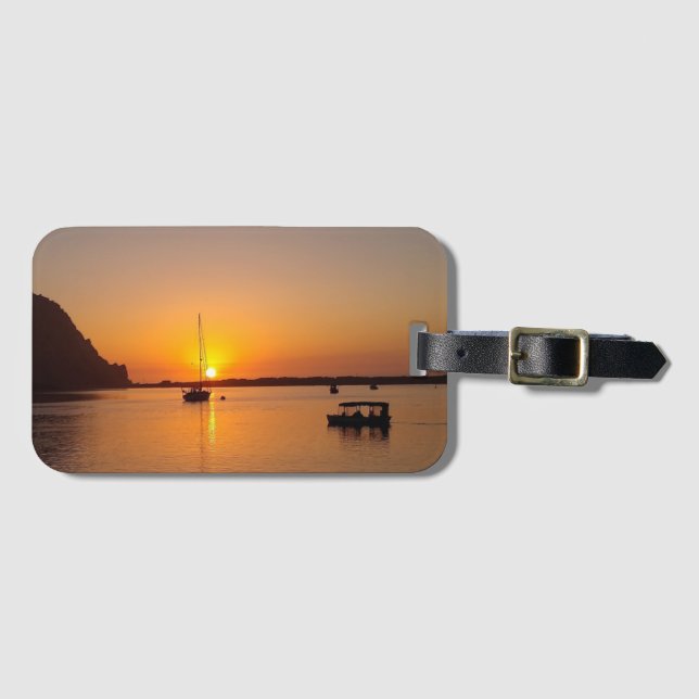 Etiqueta Para Maletas Sunset Morro Bay (Anverso horizontal)