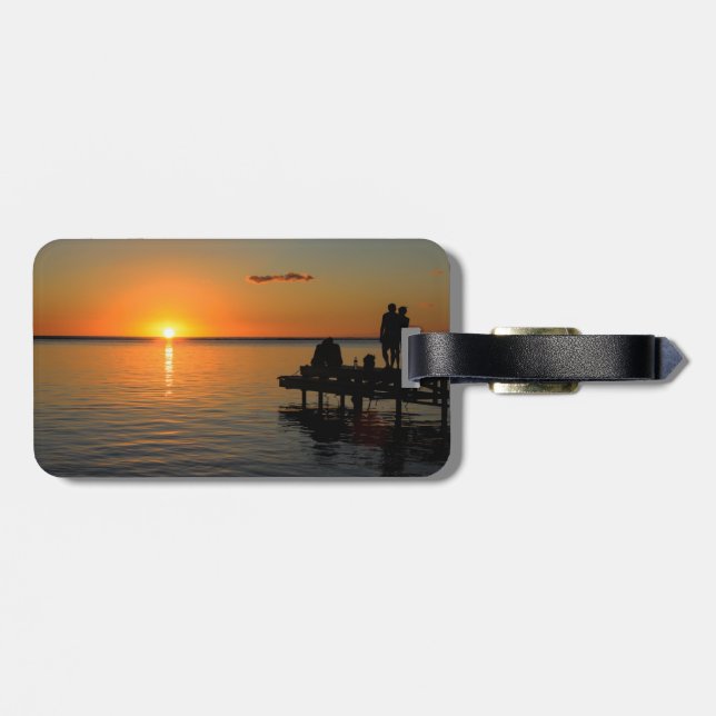 Etiqueta Para Maletas Sunset romántico (Atrás Horizontal)