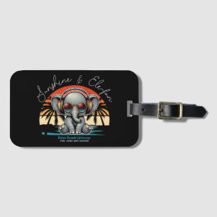 Etiqueta Para Maletas Sunshine de primavera y Ele-fun Retro Beach Getawa