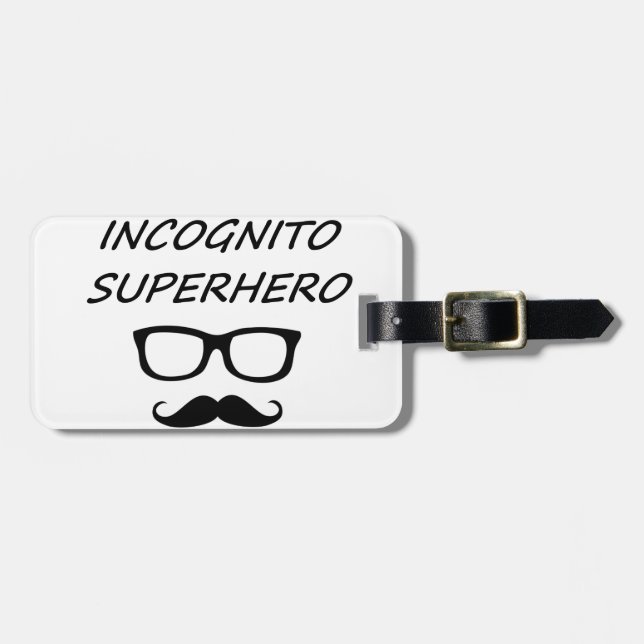 Etiqueta Para Maletas Super héroe incógnito 04B (Frente Horizontal)