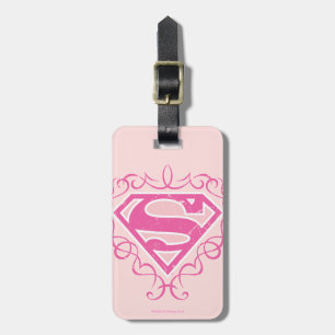Etiqueta Para Maletas Supergirl Pink Strips