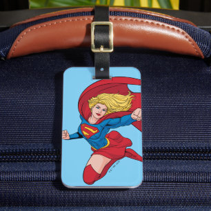 Etiqueta Para Maletas Supergirl Volando hacia arriba Ilustracion