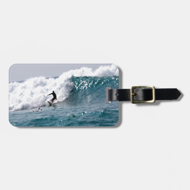 Etiqueta Para Maletas ¡Surf está despierto en Hawaii! (Frente Horizontal)