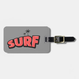 Etiqueta Para Maletas Surf, just surf. In red and gray