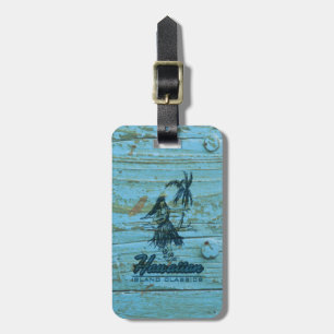 Etiqueta Para Maletas Surf Shack Hawaiian Faux Wood