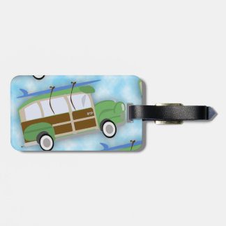 Etiqueta Para Maletas Surfer Woodie Wagon Pattern