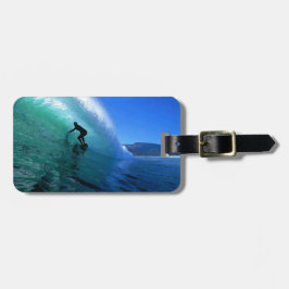 Etiqueta Para Maletas Surfing a la costa de la ola verde de Sudáfrica