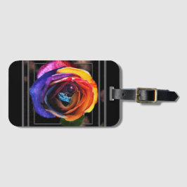 Etiqueta Para Maletas Surfing the Rainbow Rosa