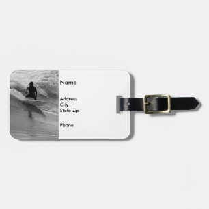Etiqueta Para Maletas Surfing The Waves Grayscale