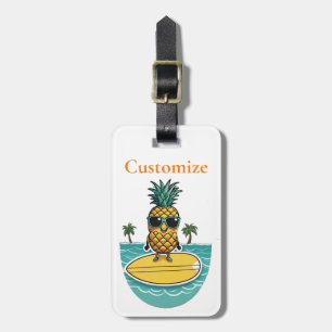 Etiqueta Para Maletas Surfista De Piña Viaja A Wave Thunder_Cove