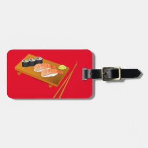 Etiqueta Para Maletas Sushi linda comida japonesa