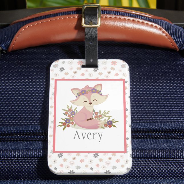 Etiqueta Para Maletas Sweet Boho Fox personalizado (Anverso In situ 2)